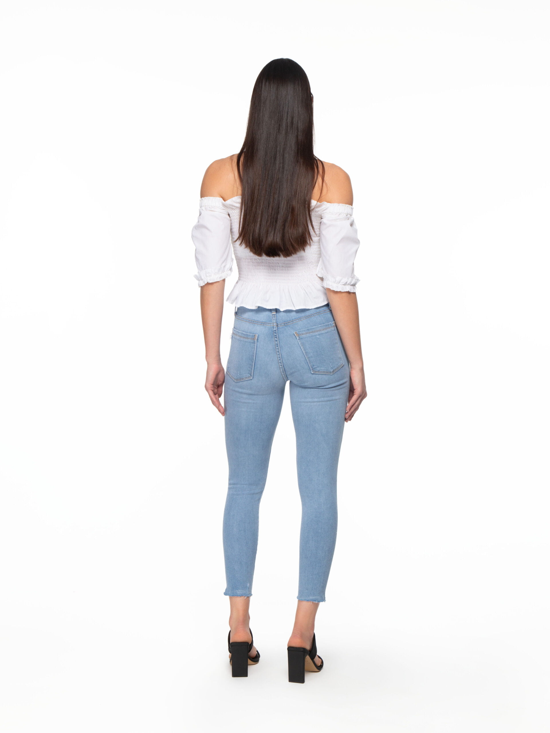 Bombshell Crop Skinny w/Raw Hem in Laguna