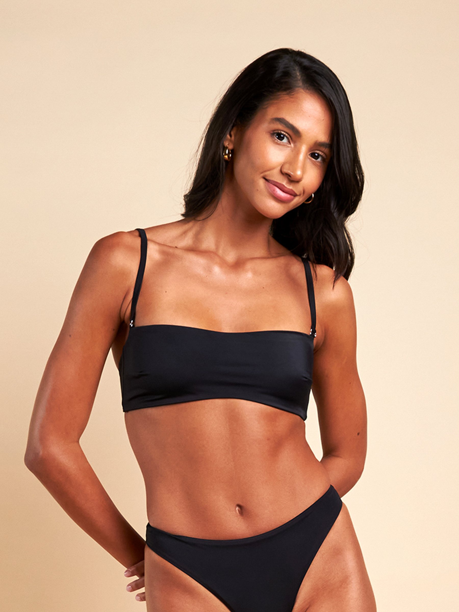 The Riley “Classic” Bikini Top in Black Sand