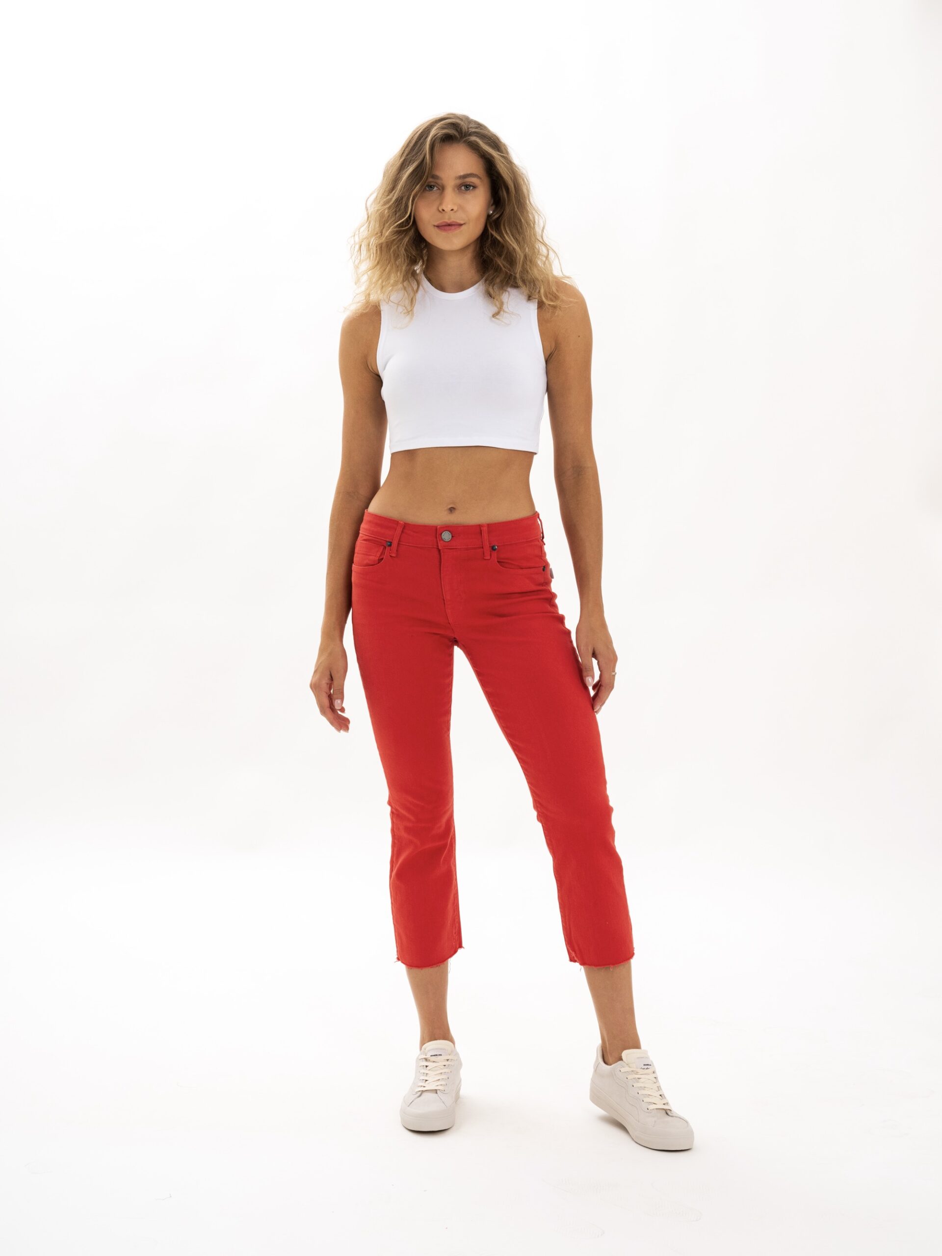 Byron Crop Straight w/Raw Hem in Watermelon